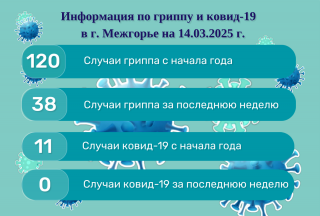 Информация по гриппу и ковид-19 в г. Межгорье на 14.03.2025 г.
